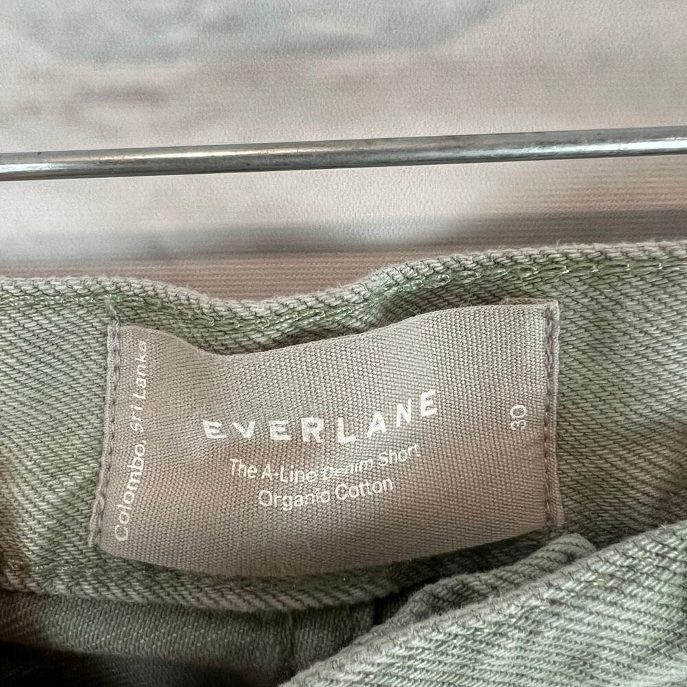 Everlane Women's A-Line Denim Shorts Green Size30 Cut-Off Style - Picture 4 of 6